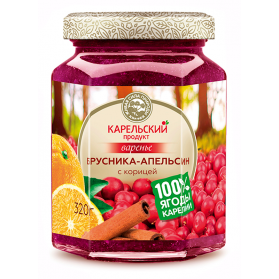 Lingonberry with Orange and Cinnamon Preserves Karelian Product Kosher/Halal 320g
