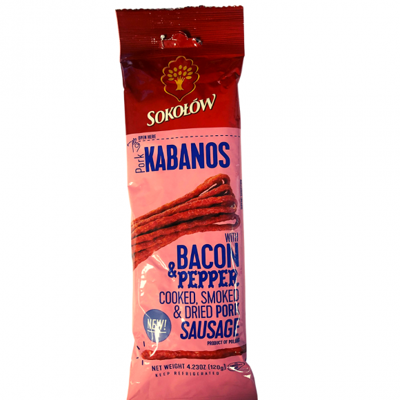 Pork Kabanos with Bacon and Pepper Sokolow 120g