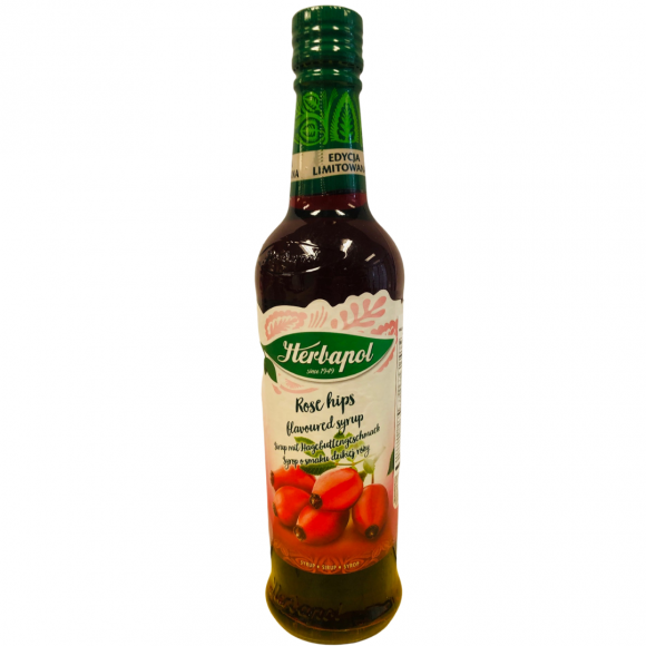 Rosehip, Wild Rose Flavored Syrup Herbapol 420 mL