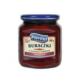 Fried Beetroot Strips with Cranberries and Apples, Provitus Buraczki 480g
