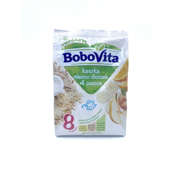 Bobovita Milk and Rice-Corn porridge Mixed Fruits/Kaszka Mleczno-Ryżowa o smaku Owocowym 230g/8.11oz
