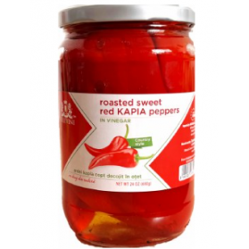 Roasted Red Peppers, Kapia in vinegar, Belevini, 24oz/680g