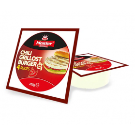 Chili Grillost Burger, Sliced Burger Cheese for Grill, Makler, 200g