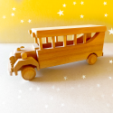 Wooden Schoolbus Toy | 100% Natural Beechwood | Eco-Friendly Montessori Toy | Made in Europe