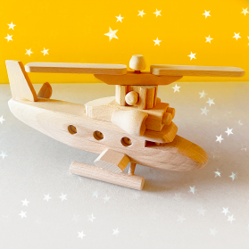 Wooden Helicopter Toy | 100% Natural Beechwood | Eco-Friendly Montessori Toy | Made in Europe