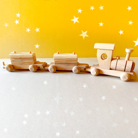 Wooden Train with Cargo | 100% Natural Beechwood | Eco-Friendly Montessori Toy | Made in Europe