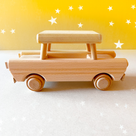 Wooden Trabant Car Toy | 100% Natural Beechwood | Eco-Friendly Montessori Toy | Made in Europe