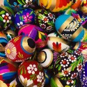 Traditional European Hand-Painted Wooden Eggs (Bundle of 6) - Large