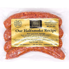 Our Halfsmoke Recipe, Beef and Pork Sausage 14 oz/ Meat Crafters