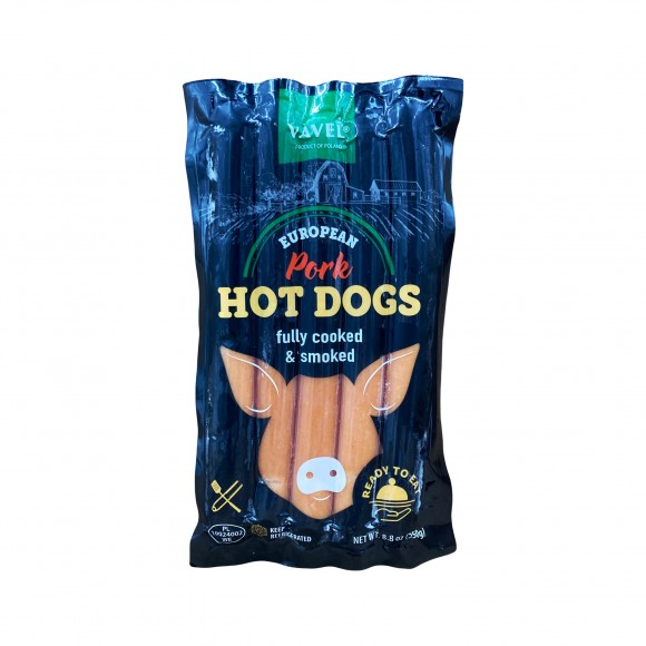 European Pork Hot Dogs, Vavel 250 g/8.8 Oz
