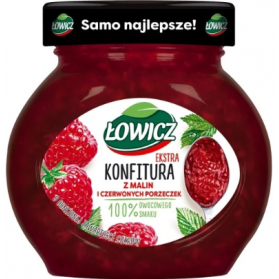 Raspberries and red currants spread reduced sugar, Lowicz, Konfitura z Malin i Czerwonych Porzeczek, 8.5oz(240g)