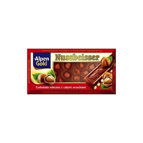 Alpen Gold Nussbeisser Milk Chocolate with Whole Hazelnuts 100g / 3.53oz