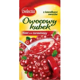 Delecta Cranberry Jelly Fruit Cup / Kisiel Żurawinowy z Kawałkami Owoców 30g./1.06oz