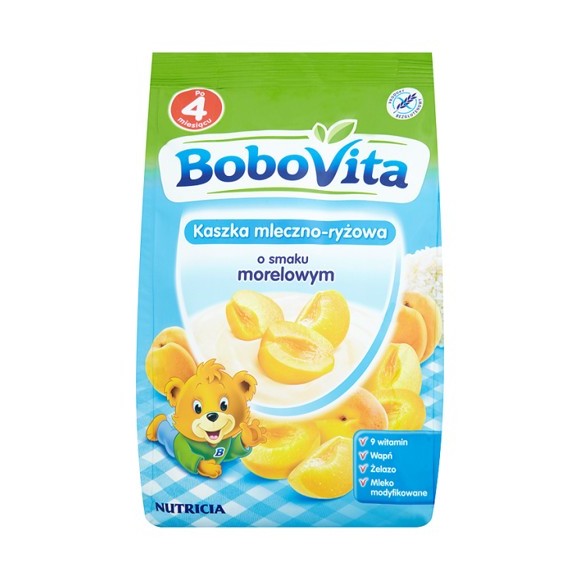 Bobovita Milk and Rice-Corn porridge Mixed Apricot/Kaszka Mleczno-Ryżowa o smaku Morelowym 230g/8.11oz