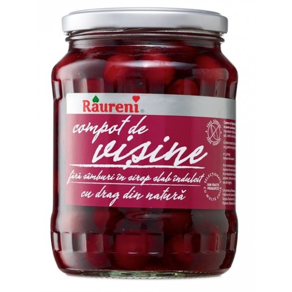 Raureni Pitted Sour Cherry Compote in Syrup 724g/25oz (W)