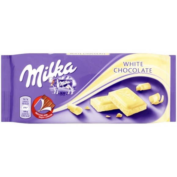Milka White Chocolate Confection 100g./3.52oz