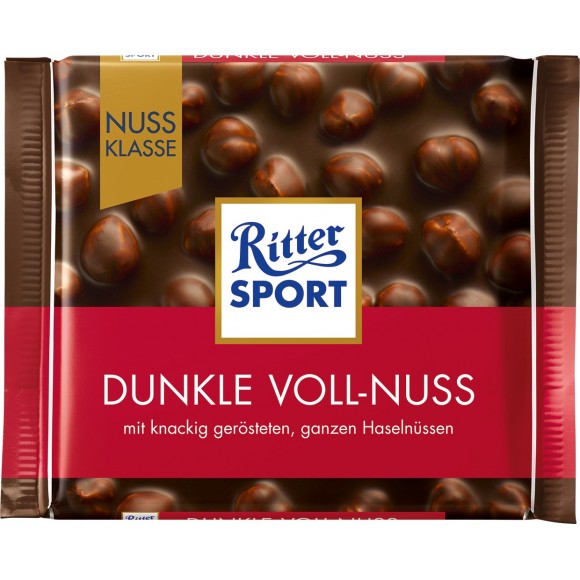 Ritter Sport Dunkle Voll-Nuss / Dark Chocolate with Hazelnuts 100g/3.52oz