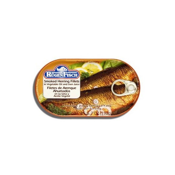 Rugen Fisch Smoked Macekrel Fillets in vegetable oil 190g/6.70oz