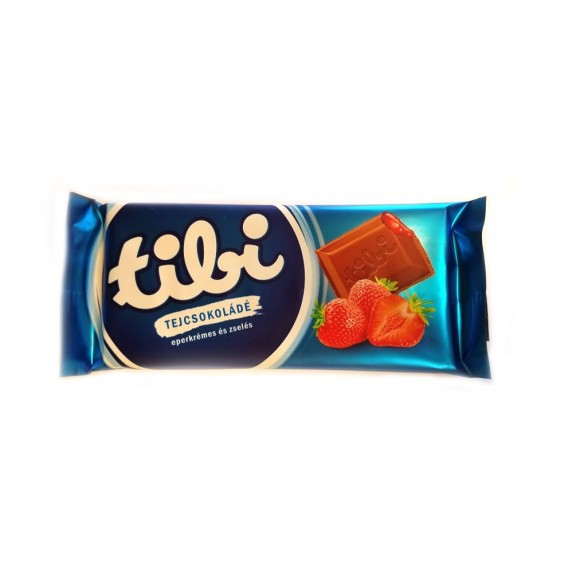 Tibi milk chocolate bar with strawberry and jelly 90g