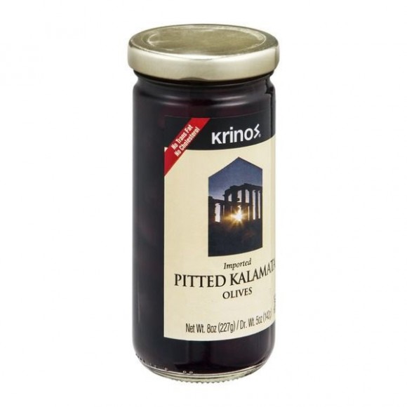 Krinos Pitted Kalamata Olives, Marinated in Brine 8oz/227g