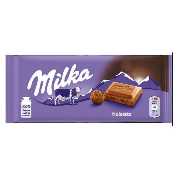 Milka Noisette Hazelnut Milk Chocolate Confectione 100g/3.52oz