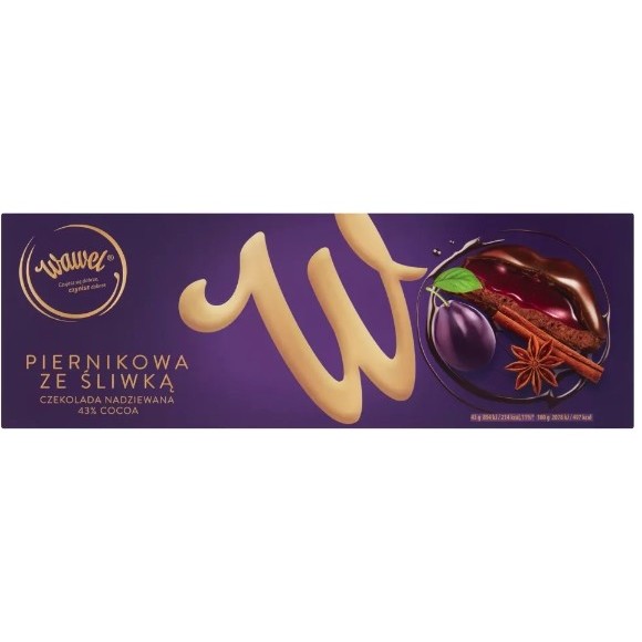 Wawel Chocolate with Plum-Cocoa Filing with Gingerbread spices 300g