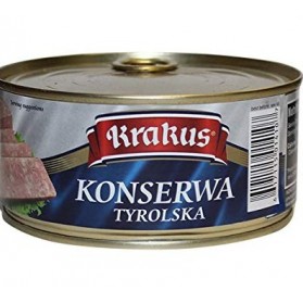 Krakus Traditional Polish Seasoned, Cured Mined Pork and Skin, Konserwa Tyrolska 10.5 oz.
