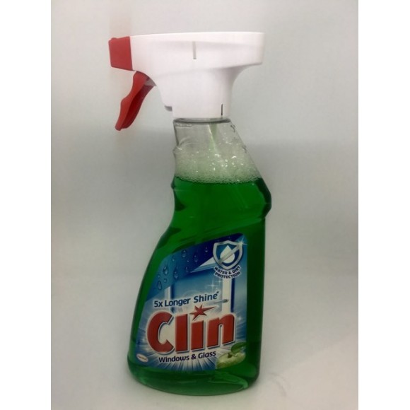 Clin 5x Longer Shine Window and Glass Green Apple Spray 500ml
