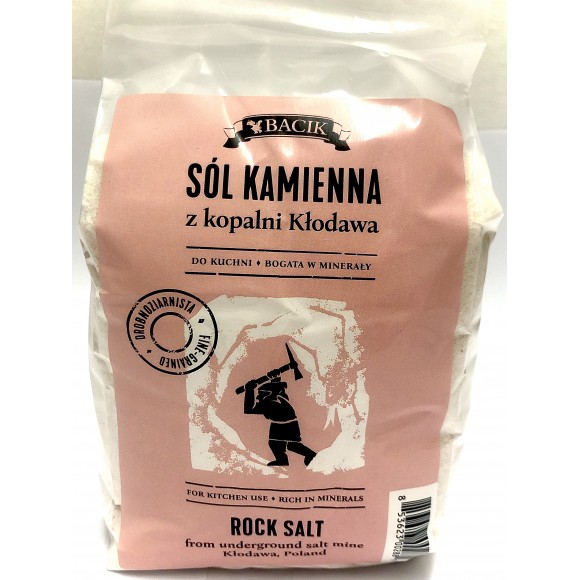 Bacik Pure Fine- Grained Rock Salt / Sol Kamienna Drobnoziarnista Z Kopalni Klodawa 1kg