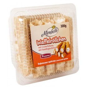 Wafer Rolls with Vanilla Filling, Mirbella Waffelrollchen 300g