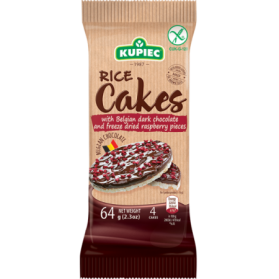 Kupiec Rice Cakes with Dark Chocolate and Dried Raspberries 90g/3.1oz